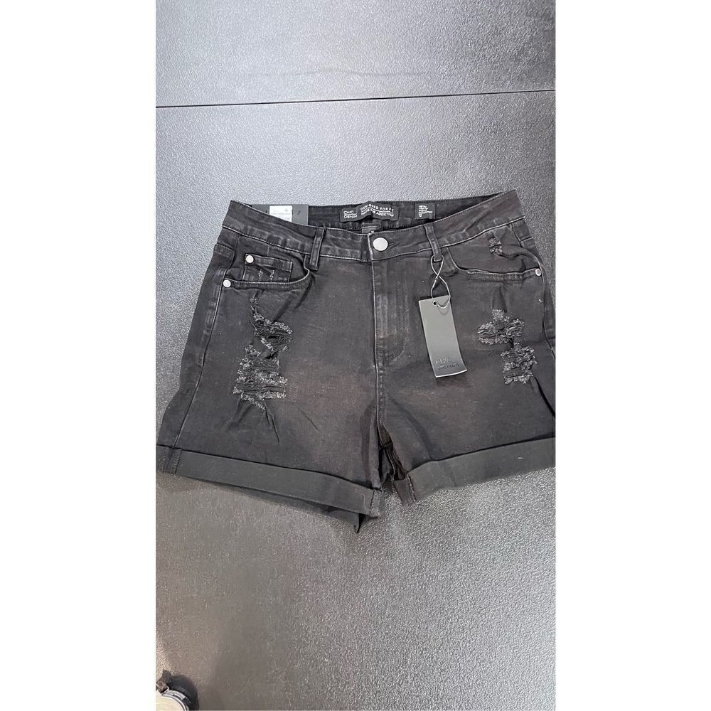 CHIC DENIM RISE FOR ADDICTION BLACK JEAN SHORTS WOMENS SZ 12 NEW P1-51